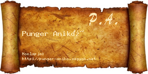 Punger Anikó névjegykártya